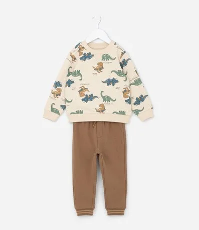 Conjunto Infantil Saco y Pantalón con Estampa de Dinosaurios – Talle 1 a 5/6 años 1