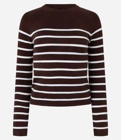 Blusa en Punto con Sisa Raglán y Rayas