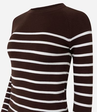 Blusa en Punto con Sisa Raglán y Rayas 2