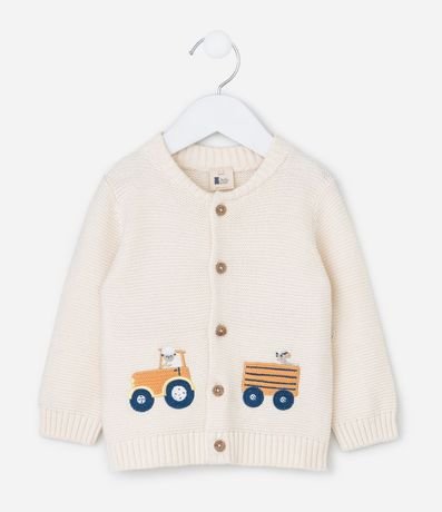 Cardigan Infantil Punto con Bordado de Animales – Talle 0 a 18 Meses 3