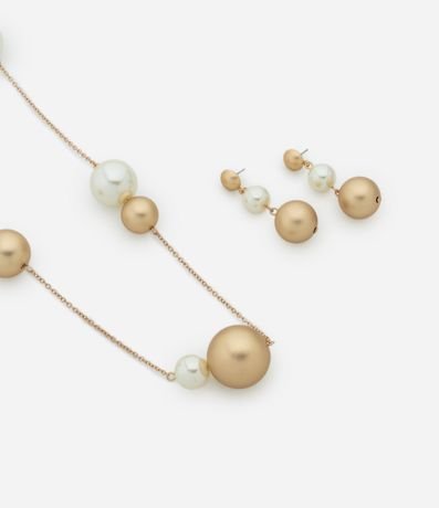 Conjunto de Collar y Caravana Perlada 2