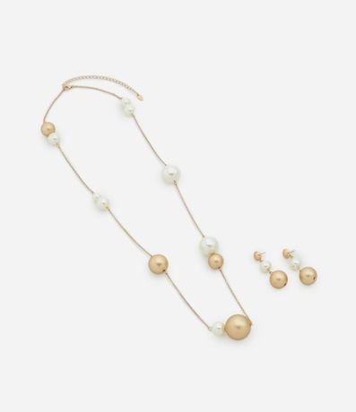 Conjunto de Collar y Caravana Perlada 3