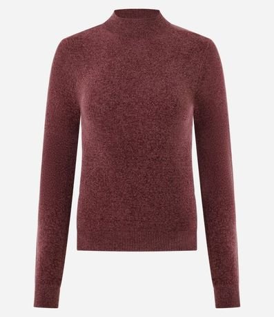 Blusa Manga Larga en Chenille con Cuello Alto