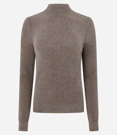 Blusa Manga Larga en Chenille con Cuello Alto
