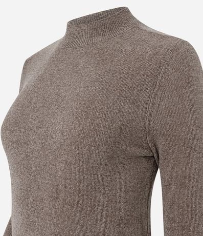 Blusa Manga Larga en Chenille con Cuello Alto 2