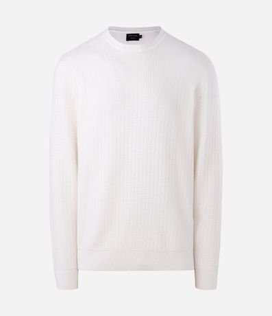 Suéter en Malla con Textura de Cuadros Grid