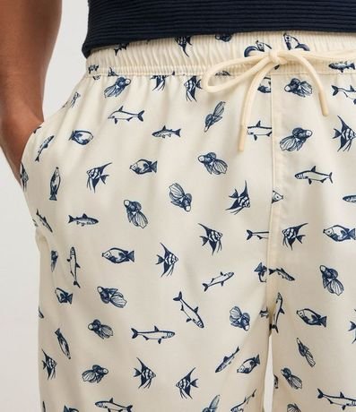 Bermuda Playera en Microfibra con Estampado de Peces 3