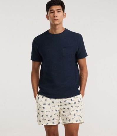 Bermuda Playera en Microfibra con Estampado de Peces 4