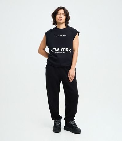 Pantalón Jogger en Algodón con Felpa y Puño Ajustado 1