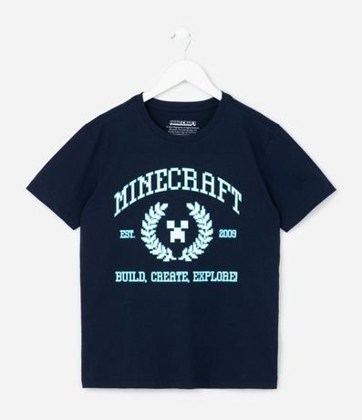 Remera Infantil con Estampa Neón Minecraft - Talle 5 a 14 años