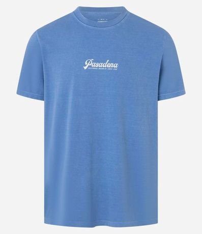 Remera Comfort en Algodón con Estampa Lettering Pasadena Desteñida 4