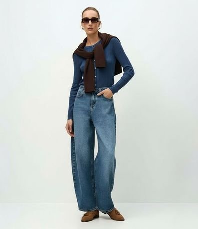 Cardigan Básico Ajustado en Punto Canelado