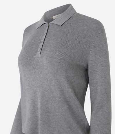 Blusa Manga Larga en Punto con Cuello Polo 6