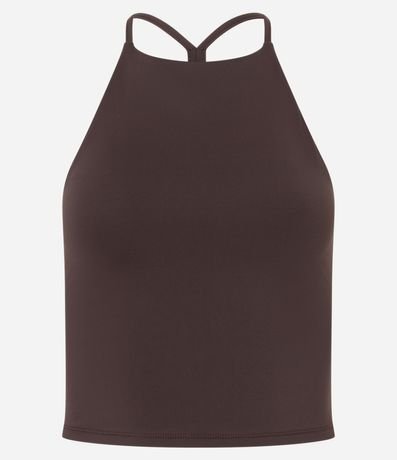 Blusa Corta en Microfibra con Cuello Halter 6