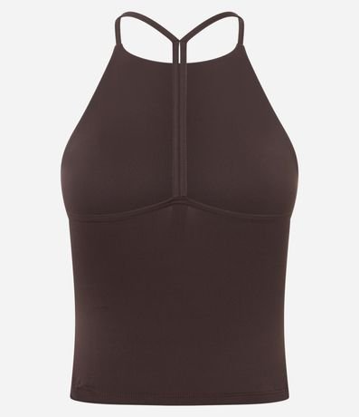 Blusa Corta en Microfibra con Cuello Halter 7