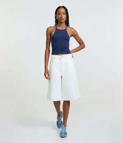 Blusa Corta en Microfibra con Cuello Halter 5