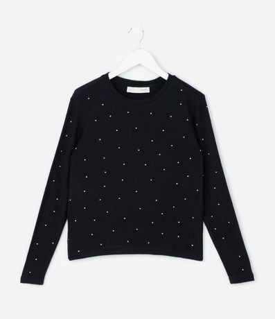 Saco Infantil en Punto con Aplicaciones Brillantes – Talle 5 a 14 años