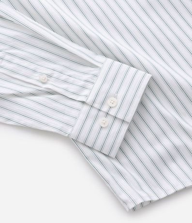 Camisa Manga Larga Rayada con Estampa “Echoes of a Restless Beat” en la Espalda 7