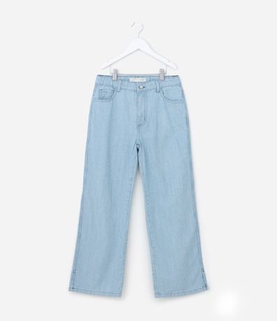 Pantalón Infantil Recta en Jeans con Estampa Rayada - Talle 5 a 14 años 2
