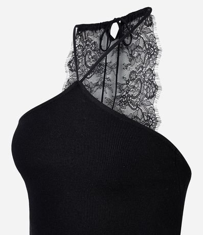 Blusa Bretel Fino con Escote Halter y Encaje en la Espalda 6