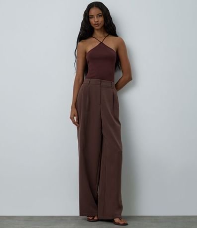 Blusa Bretel Fino con Escote Halter y Encaje en la Espalda 3