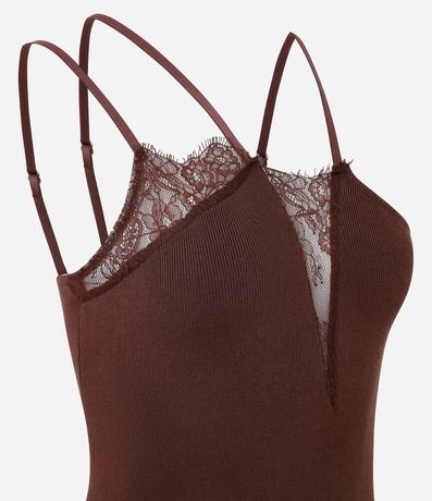 Vestido Midi con Escote Asimétrico y Detalle en Encaje 4