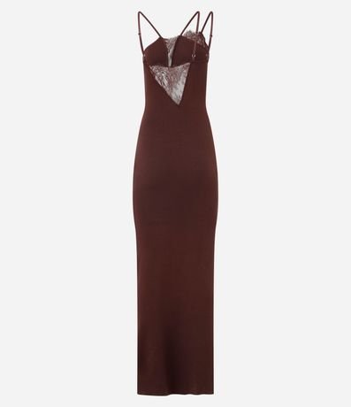 Vestido Midi con Escote Asimétrico y Detalle en Encaje 5