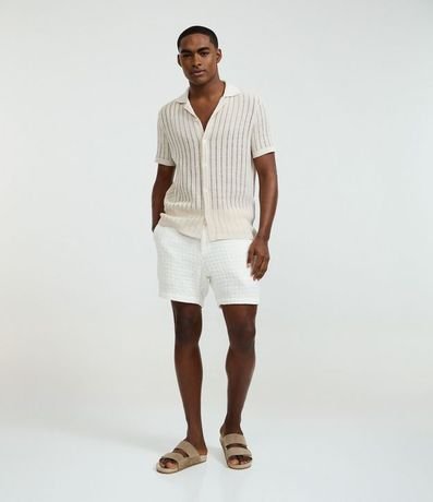 Camisa Regular con Textura Rectilínea 2