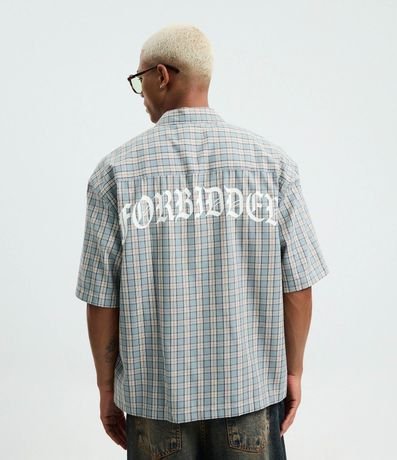 Camisa en Tricolina de Cuadros con Estampa de Forbidden 3