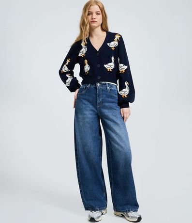 Cardigan Cropped en Punto con Íconos de Patas 2
