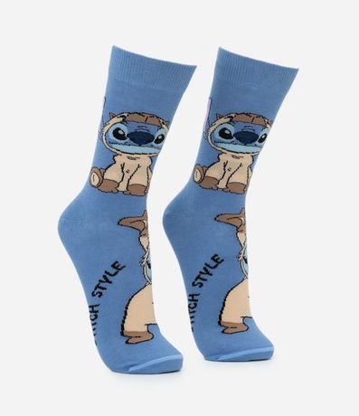 Media Caña Larga en Algodón con Estampa Stitch Vestido de Carpincho 3