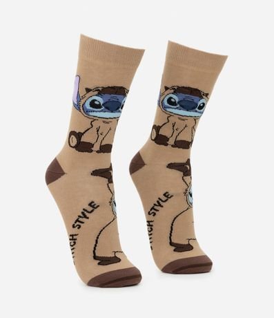 Media Caña Larga en Algodón con Estampa Stitch Vestido de Carpincho 3