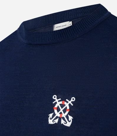 Remera Regular en Viscosa con Estampa y Bordado Marinero 2