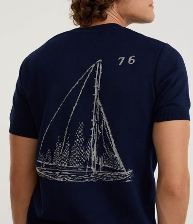 Remera Regular en Viscosa con Estampa y Bordado Marinero 6