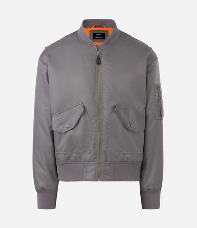 Campera Bomber Lisa con Bolsillos Delanteros 5