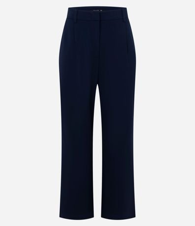 Pantalón Recto en Punto Roma con Pliegues 5