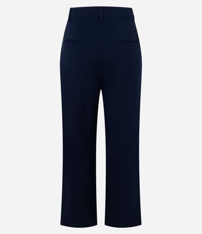 Pantalón Recto en Punto Roma con Pliegues 6