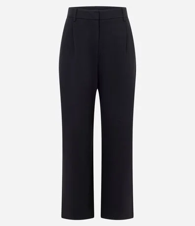 Pantalón Recto en Punto Roma con Pliegues 6