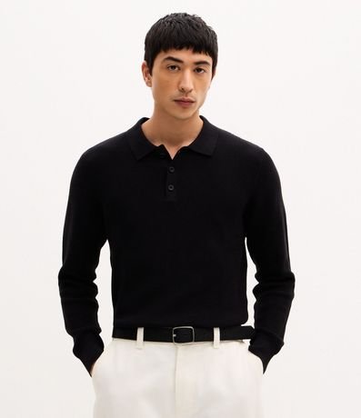 Suéter Texturizado con Cuello Polo
