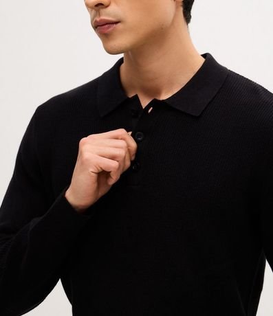 Suéter Texturizado con Cuello Polo 3