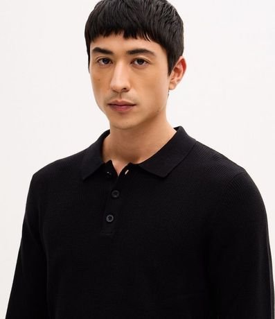 Suéter Texturizado con Cuello Polo 4