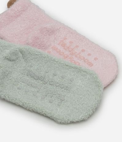 Kit 02 Medias Infantiles en Chenille con caritas de Bichos – Talle 0 a 12 Meses 3