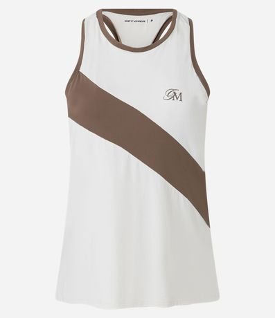 Musculosa Deportiva en Microfibra con Recorte y Estampado Localizado 5