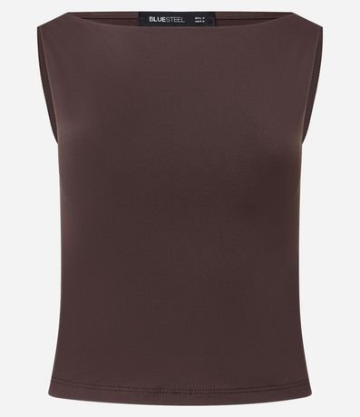 Blusa sin Manga en Microfibra con Escote Canoa 4