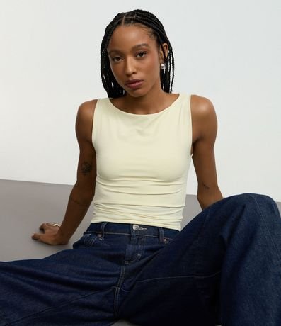 Blusa sin Manga en Microfibra con Escote Canoa 3