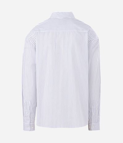 Camisa Manga Larga en Algodón Rayada con Lettering Anarchy 6