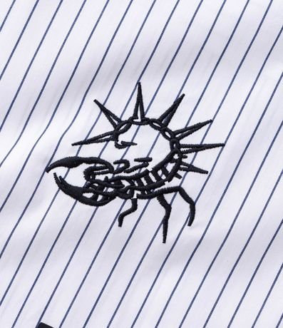 Camisa Manga Larga en Algodón Rayada con Lettering Anarchy 8
