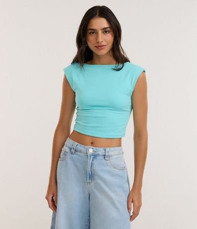 Blusa en Cotton con Escote Abierto en la Espalda