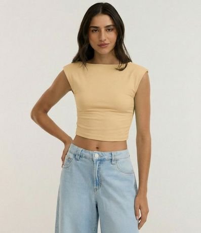 Blusa en Cotton con Escote Abierto en la Espalda