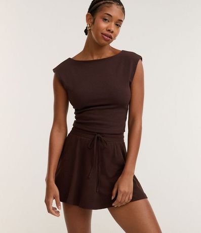 Blusa en Cotton con Escote Abierto en la Espalda